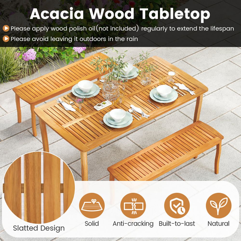 63-Inch Outdoor Dining Table with Umbrella Hole – product view 5 of 9