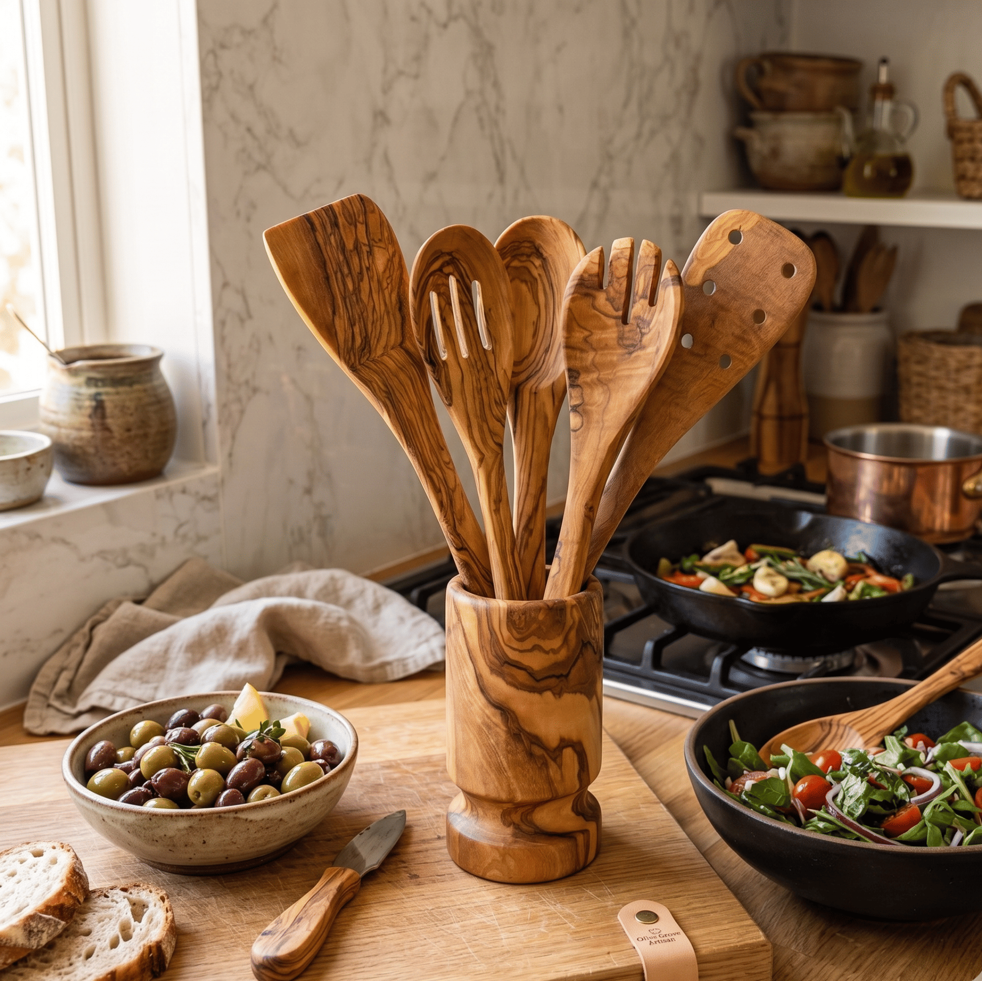 25-Piece Mediterranean Olive Wood Kitchen Set – product view 6 of 9