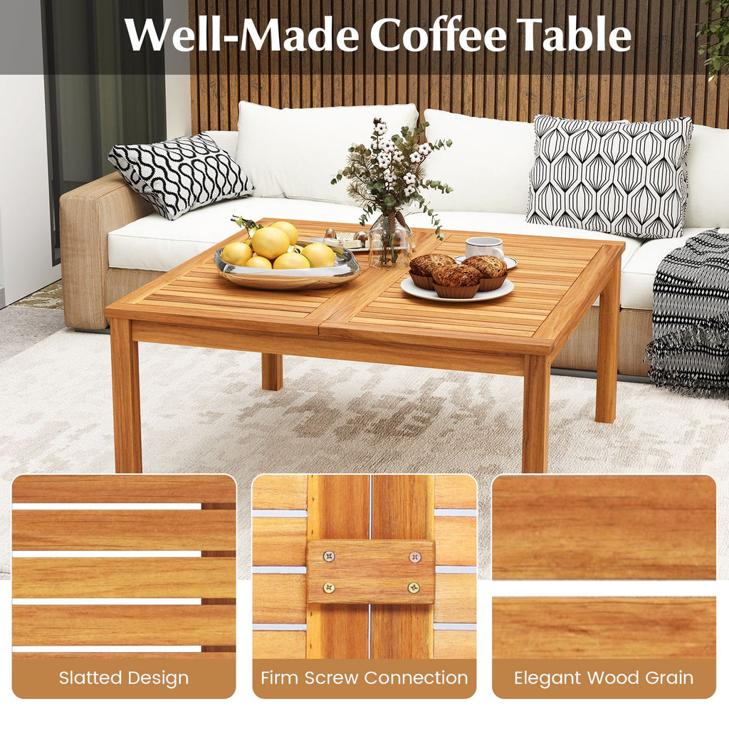 35.5-Inch Acacia Patio Coffee Table – product view 8 of 9