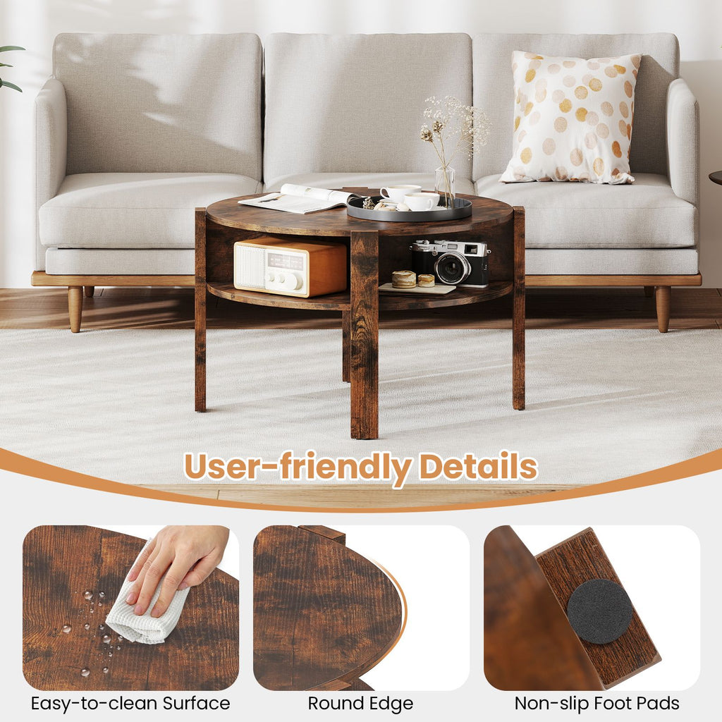 29.5-Inch Round Coffee Table with Storage – product view 7 of 10