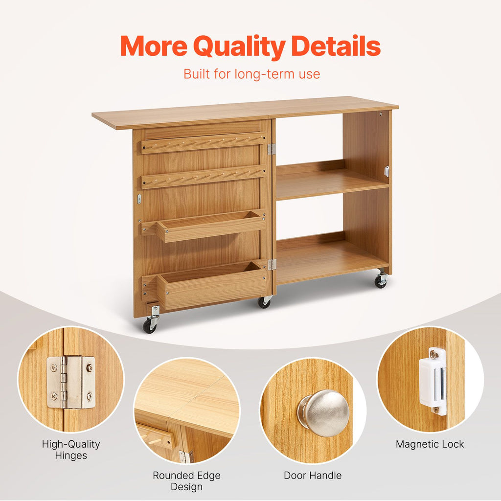Folding Sewing Table with Storage – product view 6 of 12