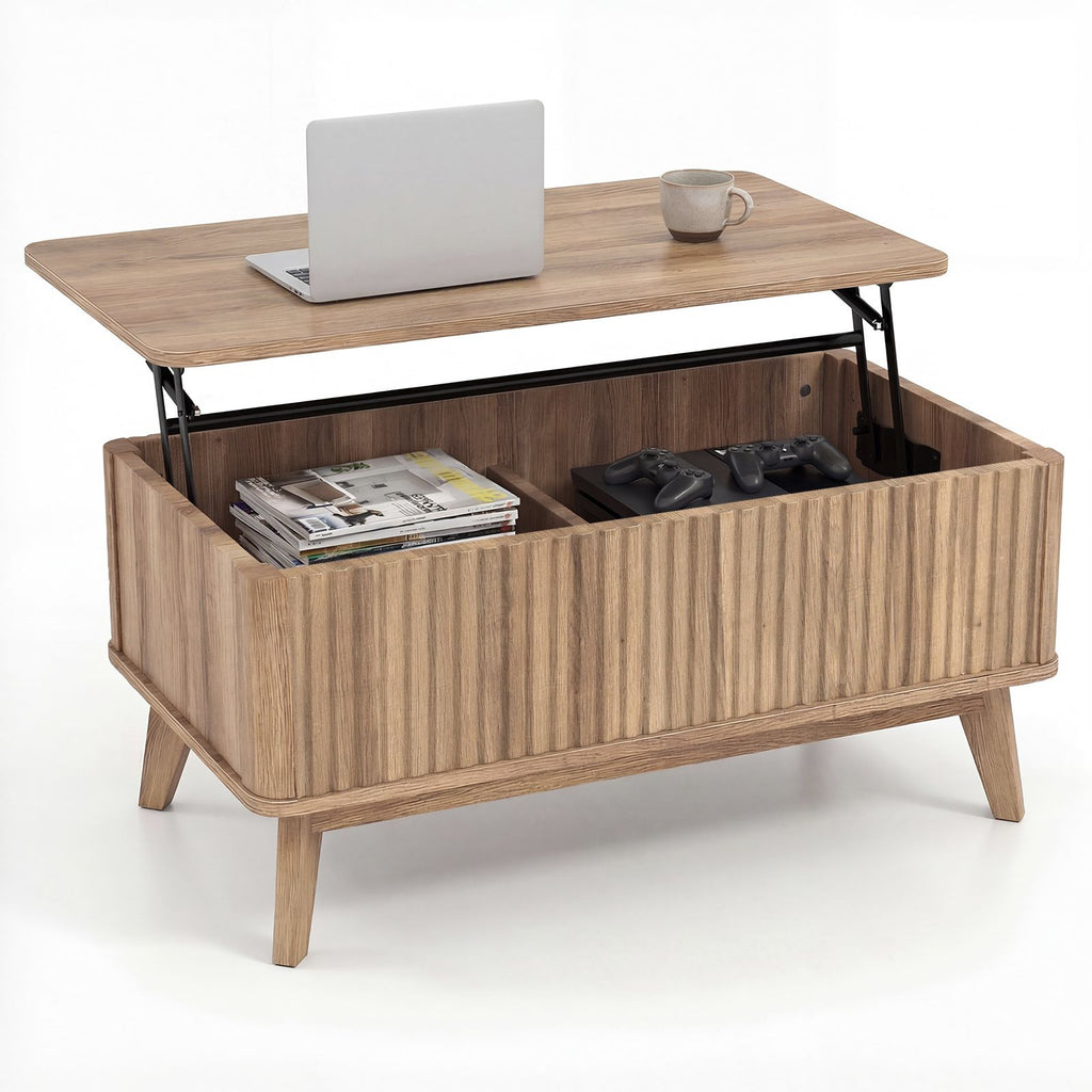 35.5-Inch Fluted Lift-Top Coffee Table – main product view