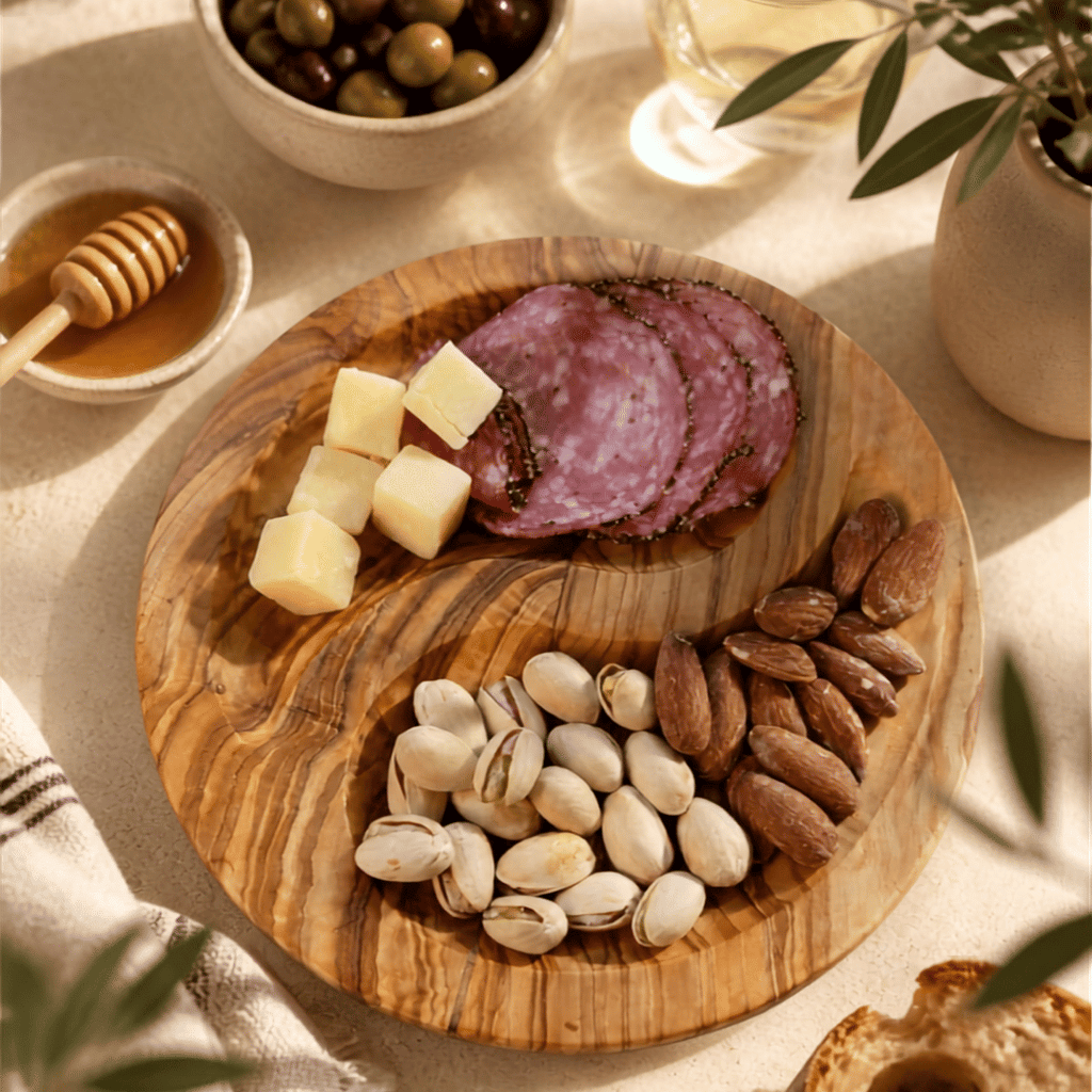 7-Inch Olive Wood Divided Snack Dish – product view 7 of 7