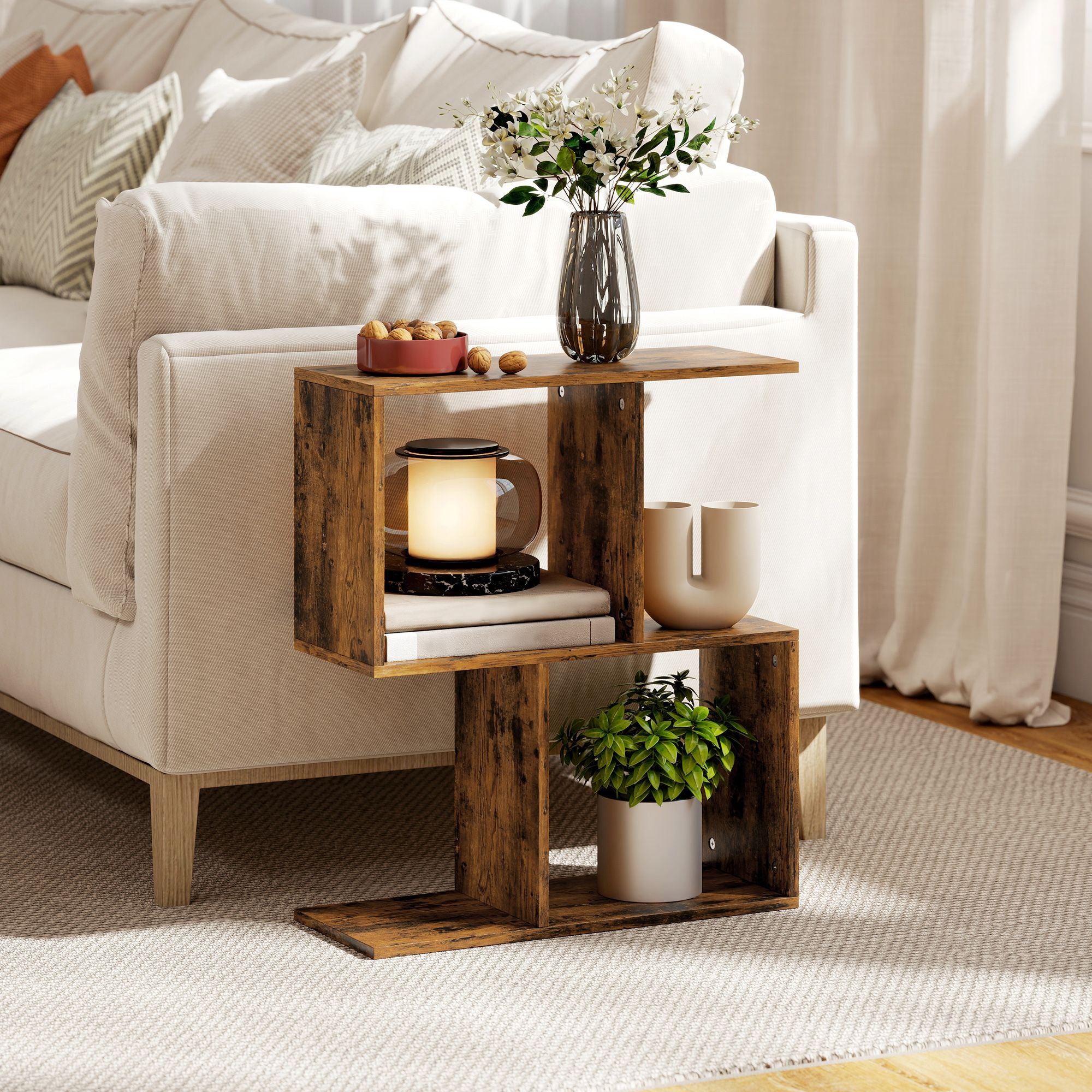 3-Tier S-Shaped Narrow End Table – product view 2 of 8