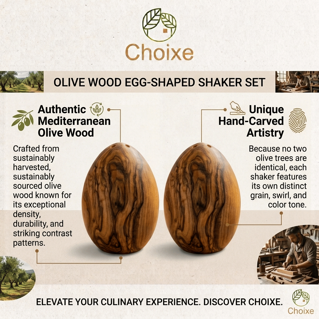 Set of 2 Olive Wood Salt and Pepper Shakers – product view 6 of 7