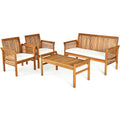 4-Piece Acacia Patio Sofa Set with Coffee Table – main product view