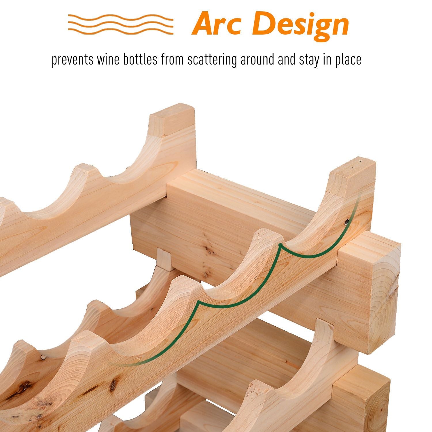 72-Bottle Pine Wood Wine Rack – product view 6 of 11
