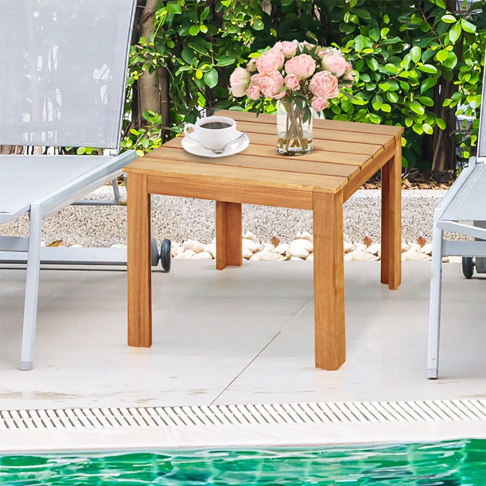 Square Acacia Patio Side Table – main product view