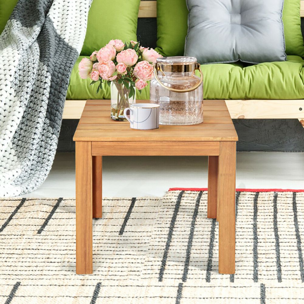 Square Acacia Patio Side Table – product view 4 of 20