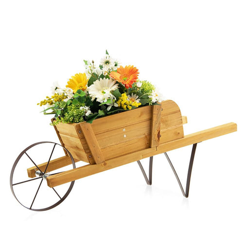 1PC Wooden Wagon Planter with 9 Magnetic Accessories for Garden Yard – product view 2 of 10