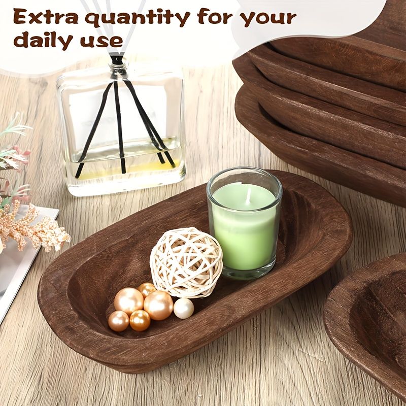 Set of 5 Rustic Wood Dough Bowls – product view 5 of 8
