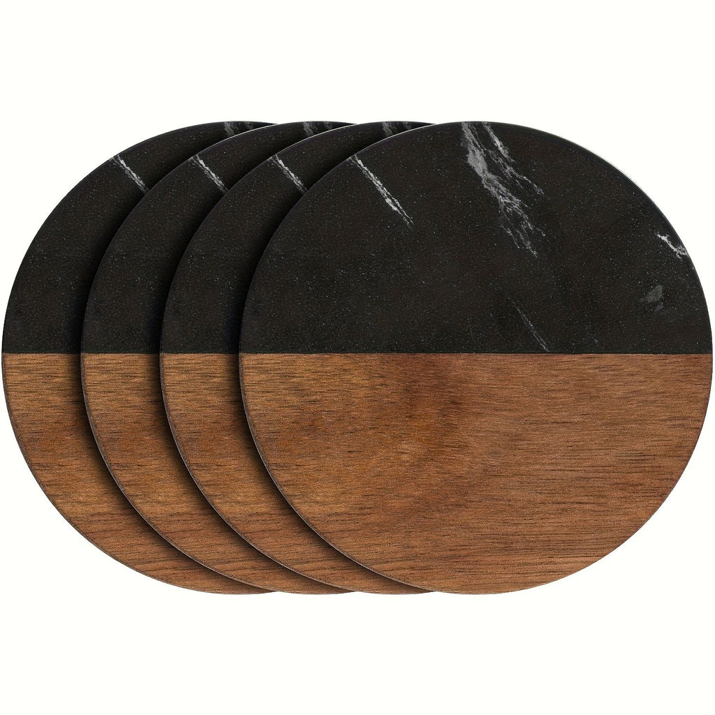 Set of 20 Marble-Pattern Wooden Coasters – product view 8 of 9