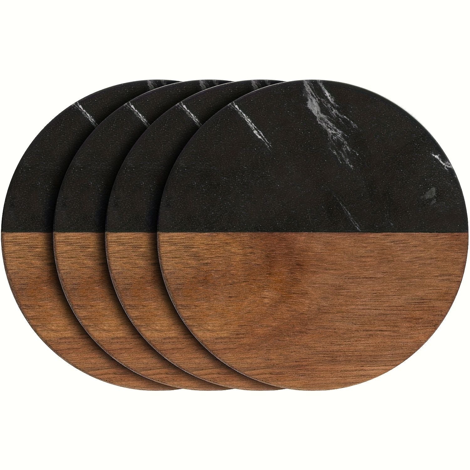 Set of 20 Marble-Pattern Wooden Coasters – product view 8 of 9
