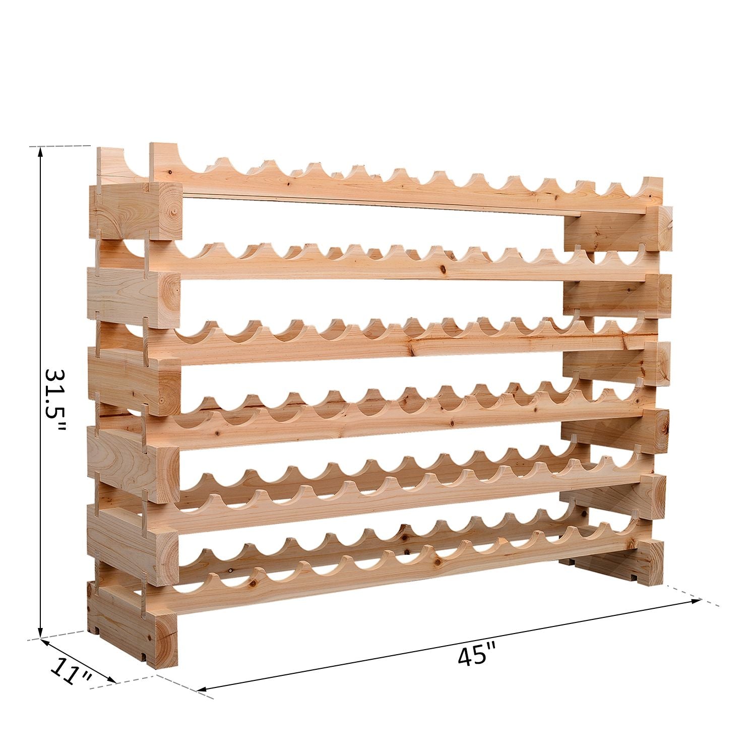 72-Bottle Pine Wood Wine Rack – product view 3 of 11
