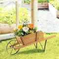 1PC Wooden Wagon Planter with 9 Magnetic Accessories for Garden Yard – main product view