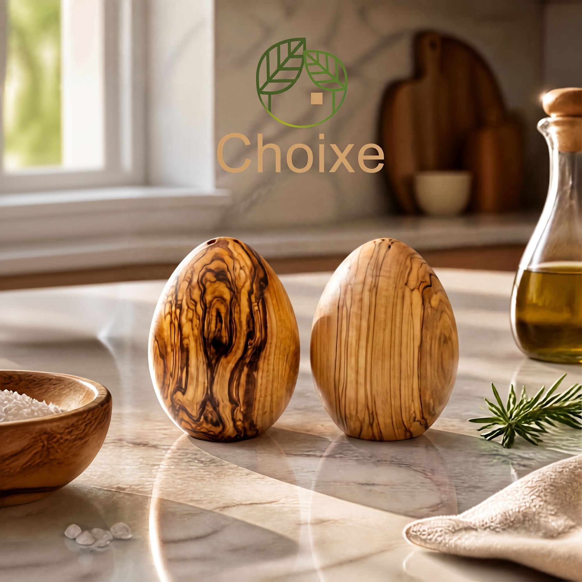 Set of 2 Olive Wood Salt and Pepper Shakers – product view 7 of 7
