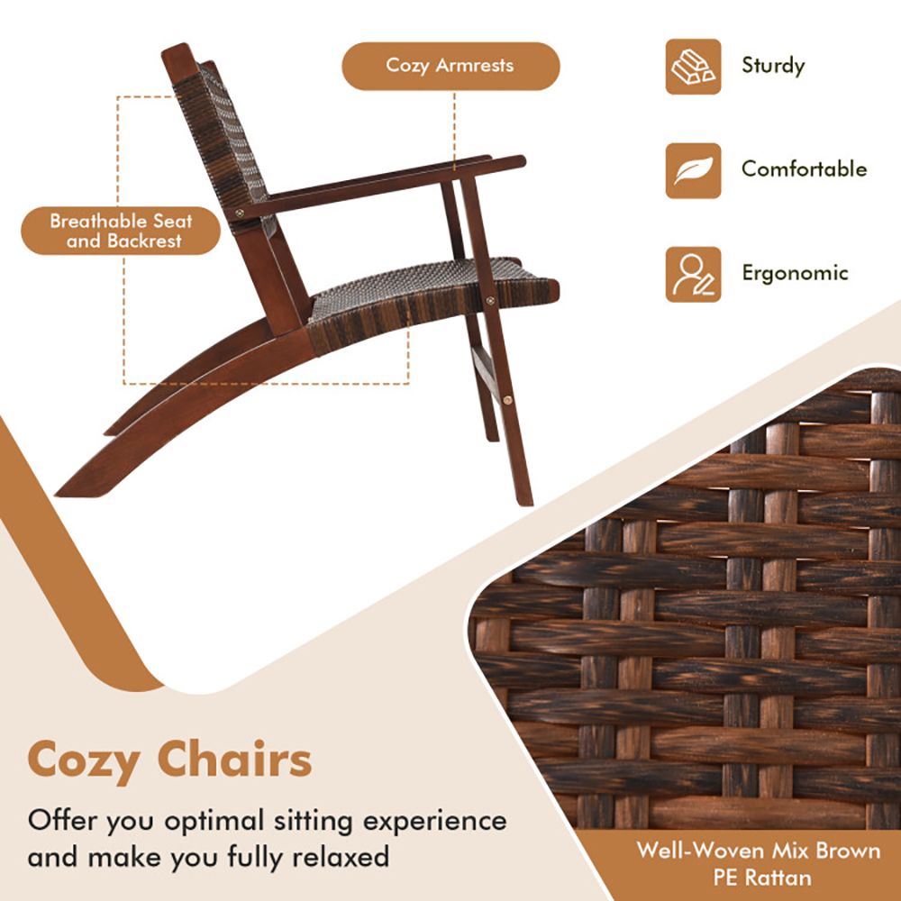 3-Piece Eucalyptus Rattan Patio Set – product view 10 of 10