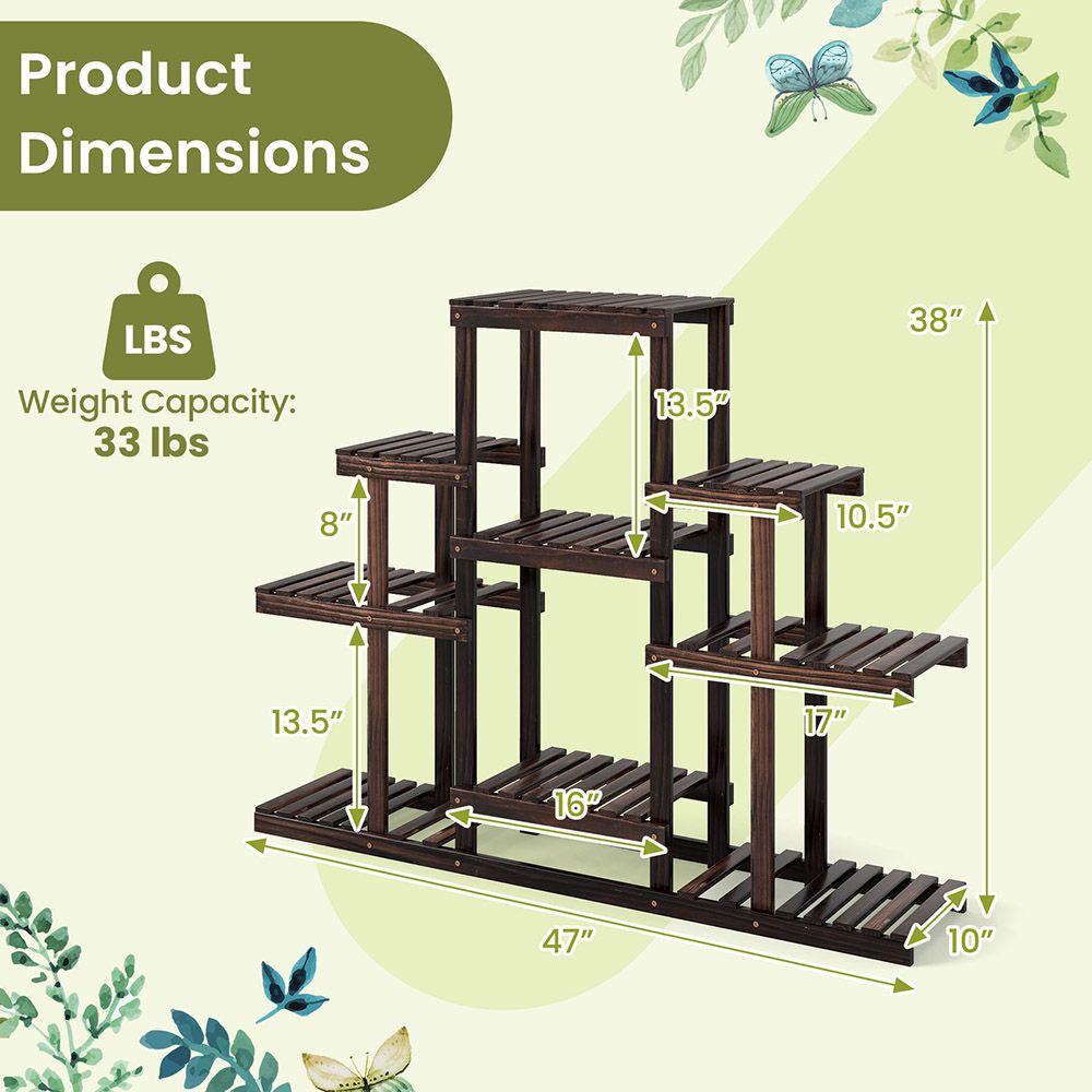 Multi-Tier Corner Wood Plant Stand – product view 10 of 10