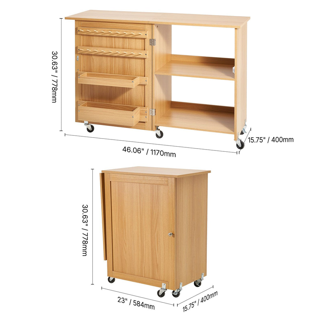 Folding Sewing Table with Storage – product view 8 of 12