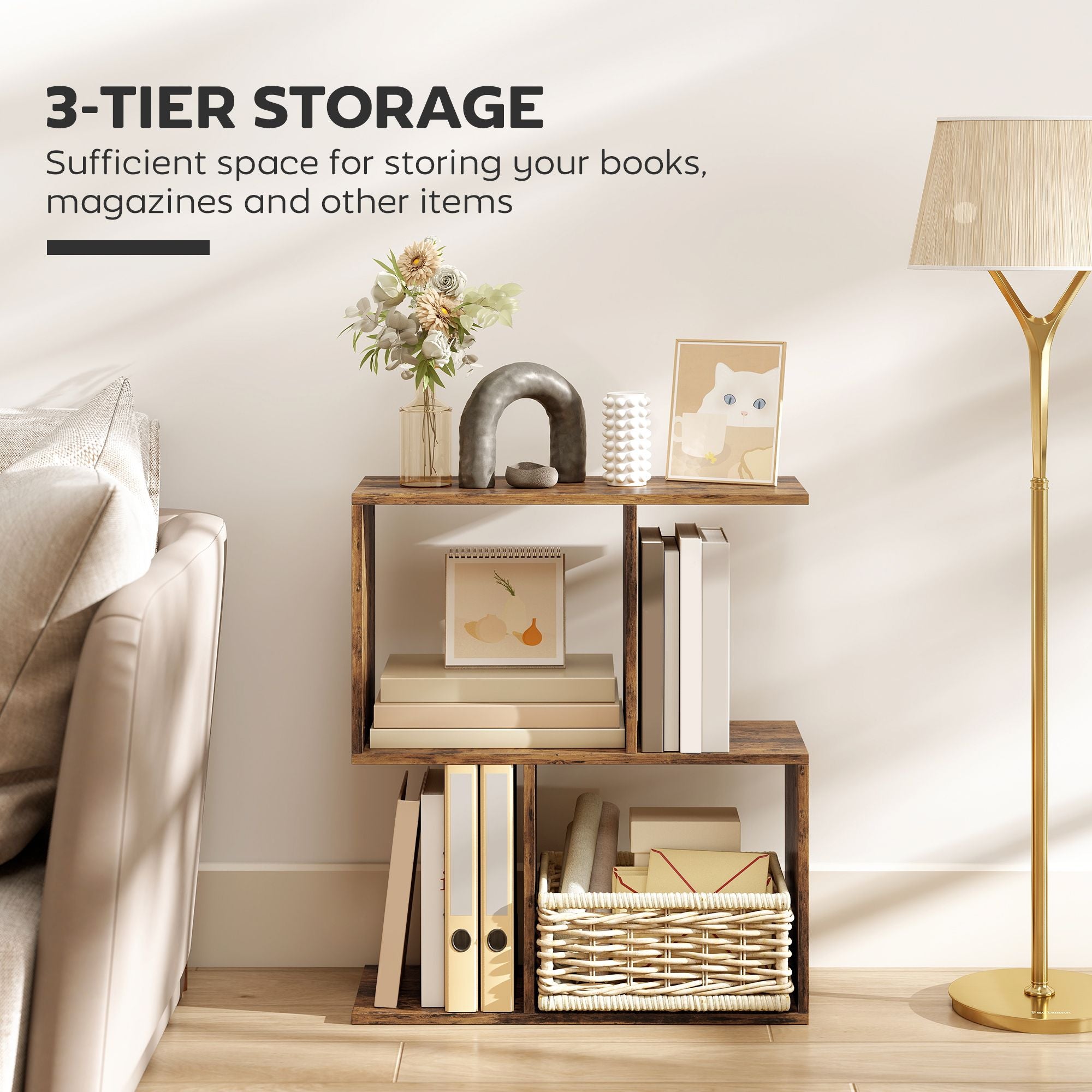 3-Tier S-Shaped Narrow End Table – product view 5 of 8