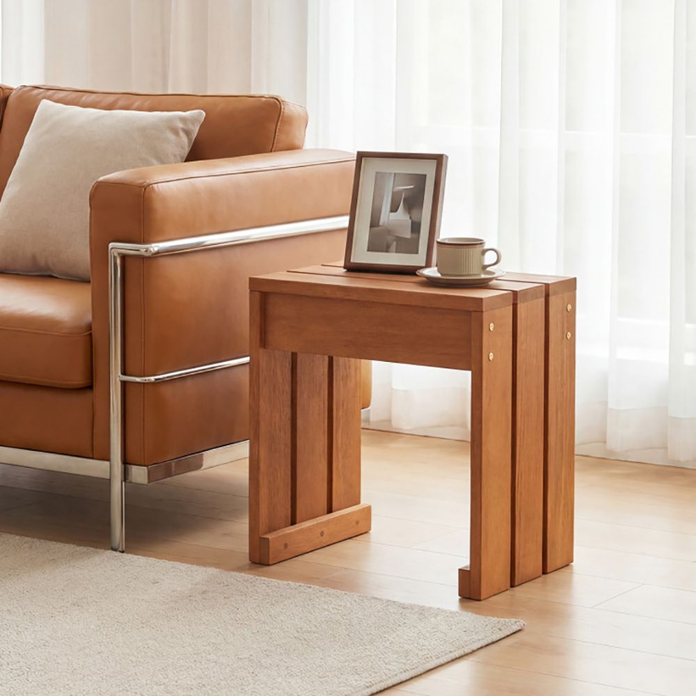 Single-Seat Hardwood Backless Garden Bench – product view 4 of 12