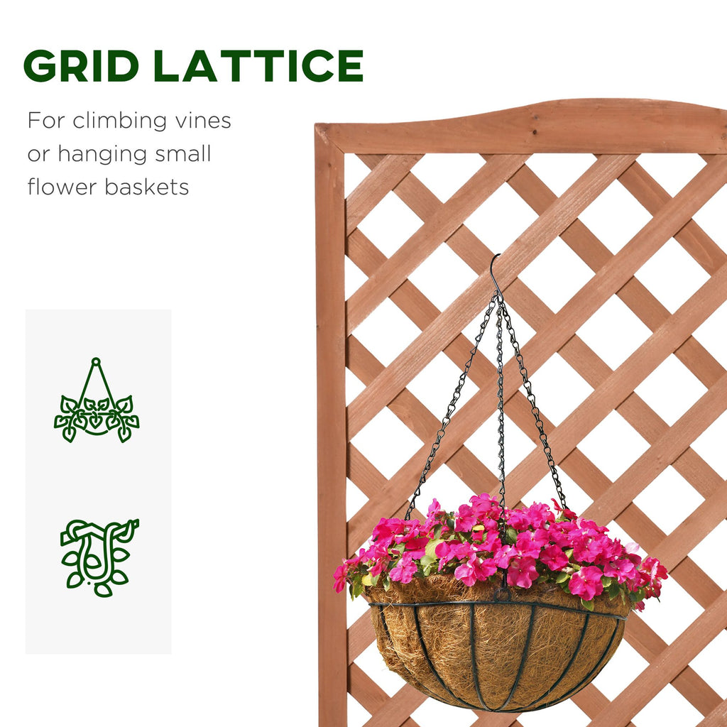 28" x 11" x 46" Raised Garden Bed, Wooden Planter Box w/ Trellis, Brown – product view 5 of 11