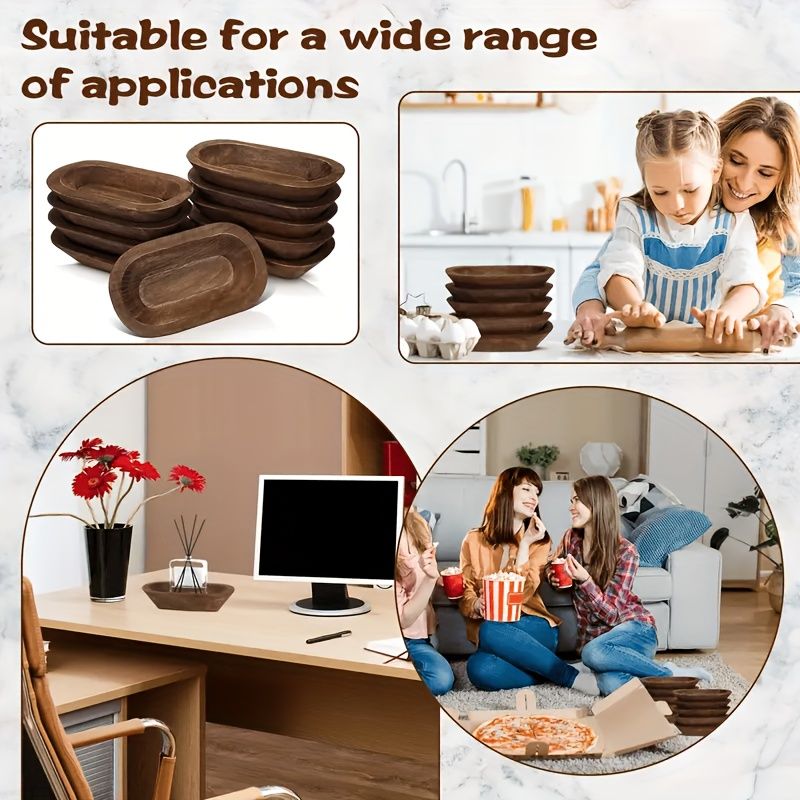 Set of 5 Rustic Wood Dough Bowls – product view 8 of 8