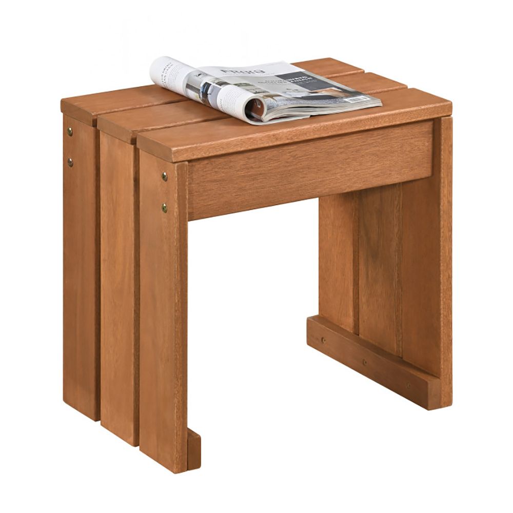 Single-Seat Hardwood Backless Garden Bench – product view 5 of 12