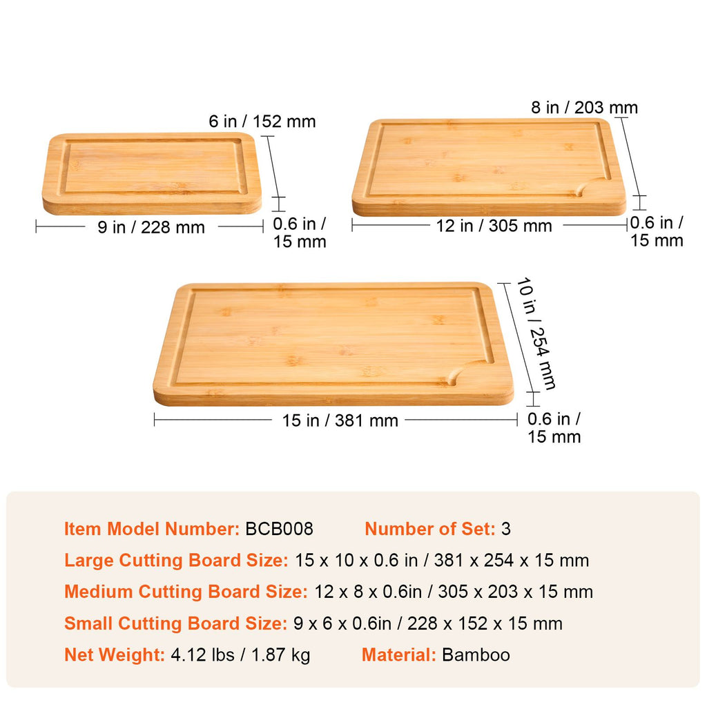 3-Piece Bamboo Cutting Board Set – product view 10 of 10