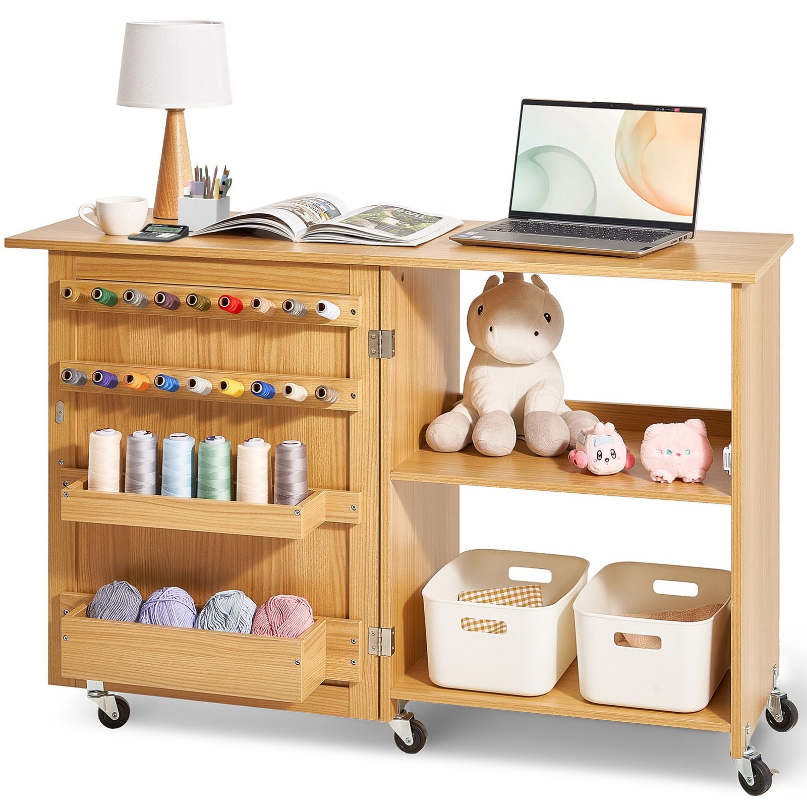 Folding Sewing Table with Storage – product view 12 of 12
