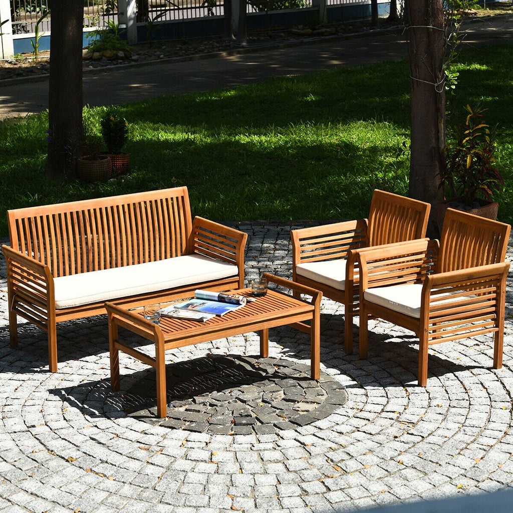 4-Piece Acacia Patio Conversation Set – product view 3 of 11