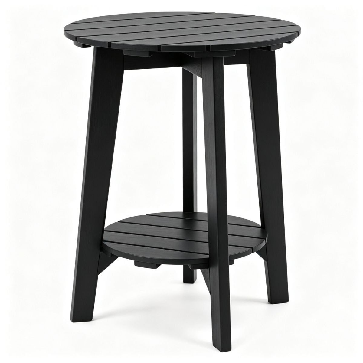 2-Tier Black Eucalyptus Patio Side Table – product view 4 of 9