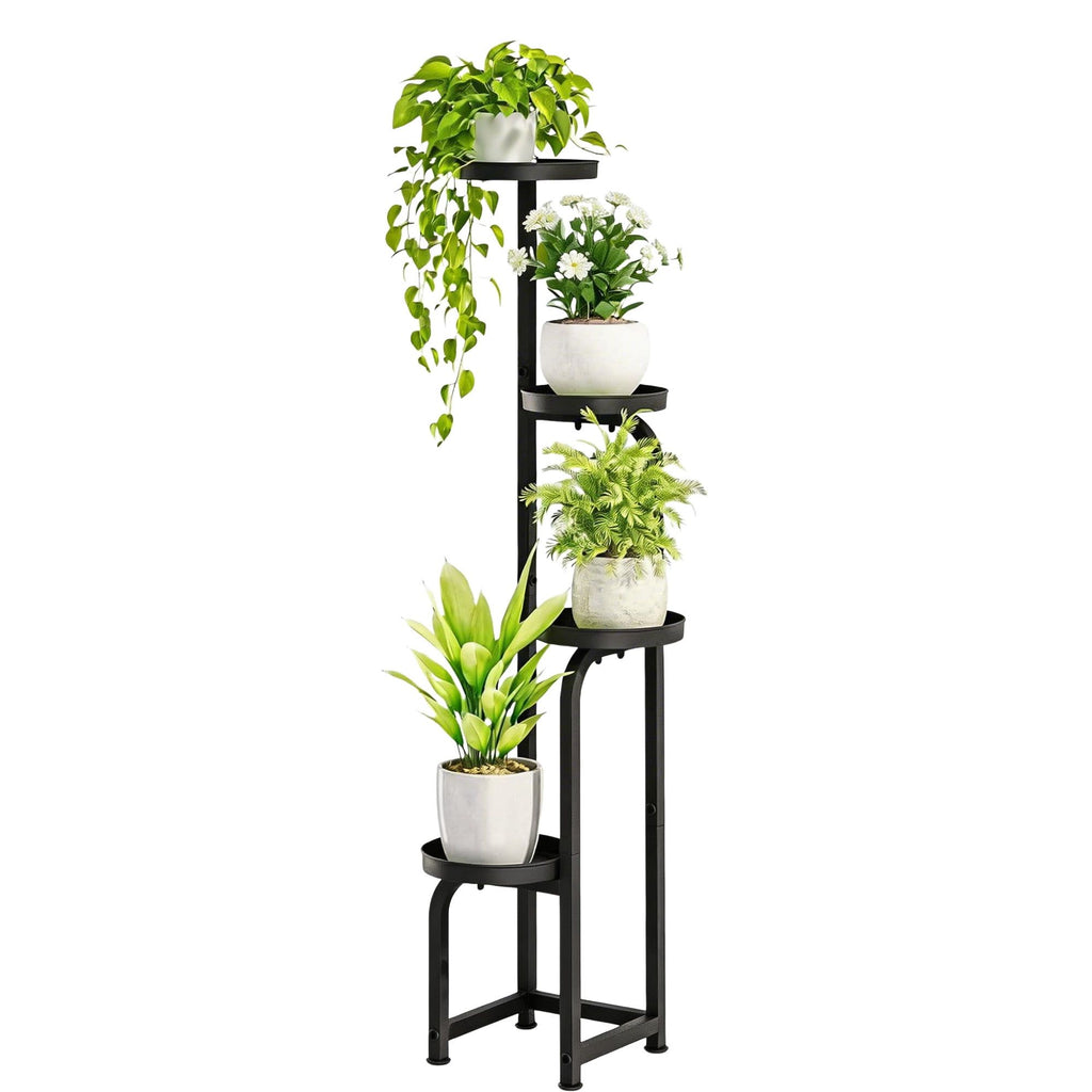 4-Tier Metal Plant Stand, Black – main product view