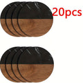Set of 20 Marble-Pattern Wooden Coasters – main product view