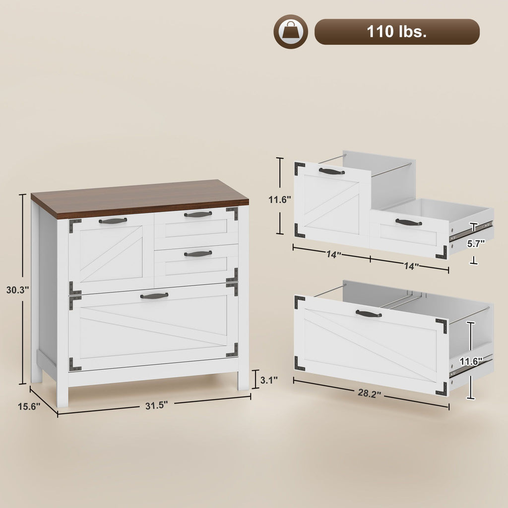 Farmhouse 4-Drawer Lateral File Cabinet – product view 3 of 11