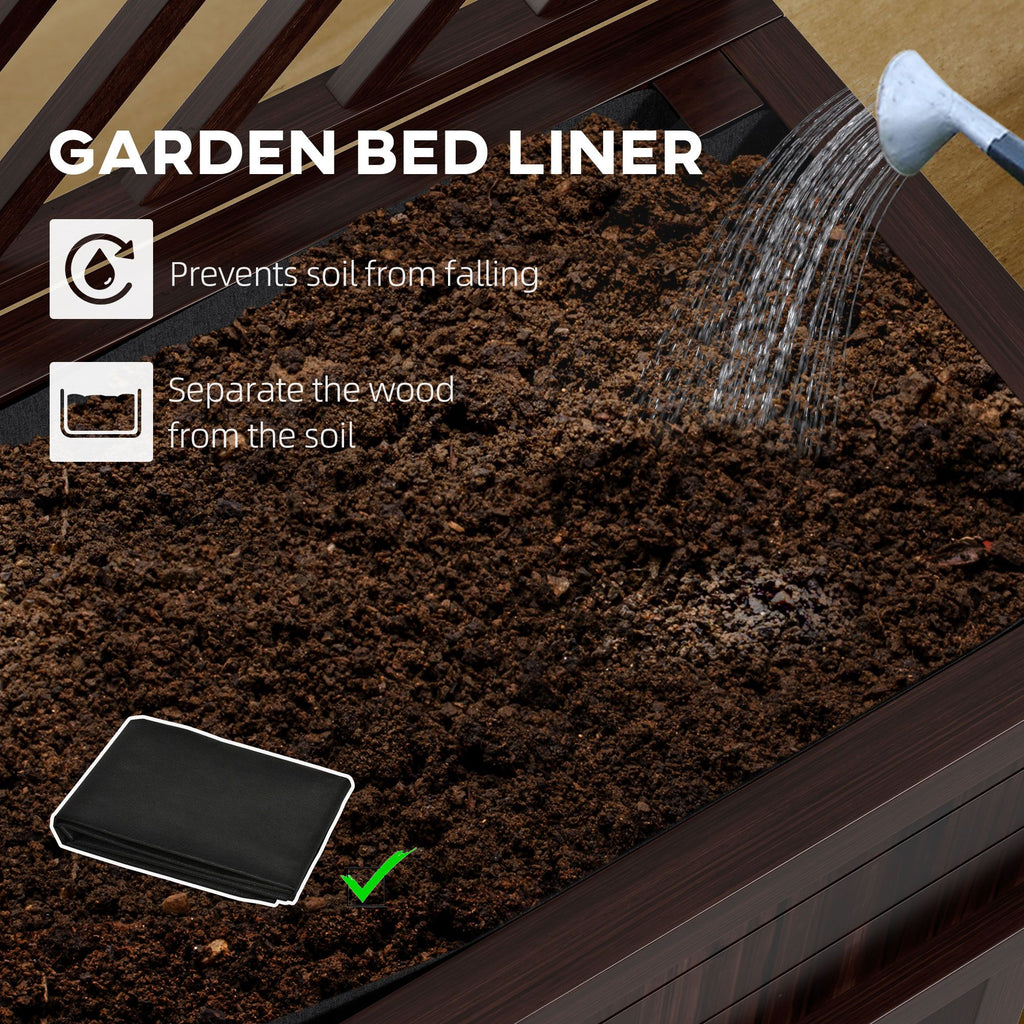 Raised Garden Bed with Trellis Wooden Elevated Planter Box Outdoor for Climbing Plants with Drainage Carbonized – product view 5 of 11