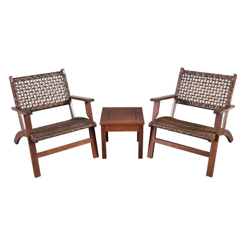 3-Piece Eucalyptus Rattan Patio Set – product view 2 of 10