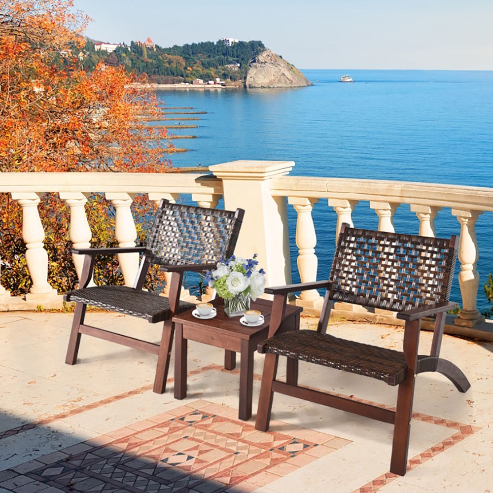 3-Piece Eucalyptus Rattan Patio Set – product view 6 of 10