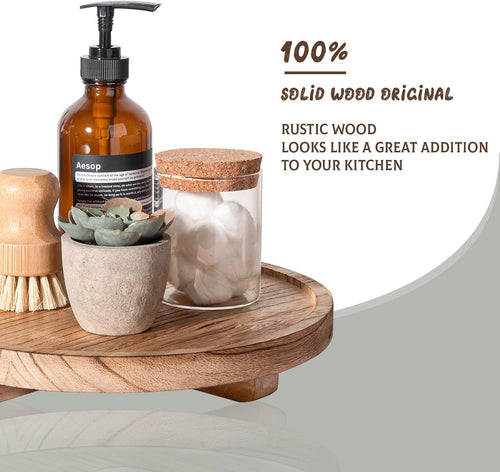 10-Inch Round Wooden Decorative Tray – product view 2 of 6