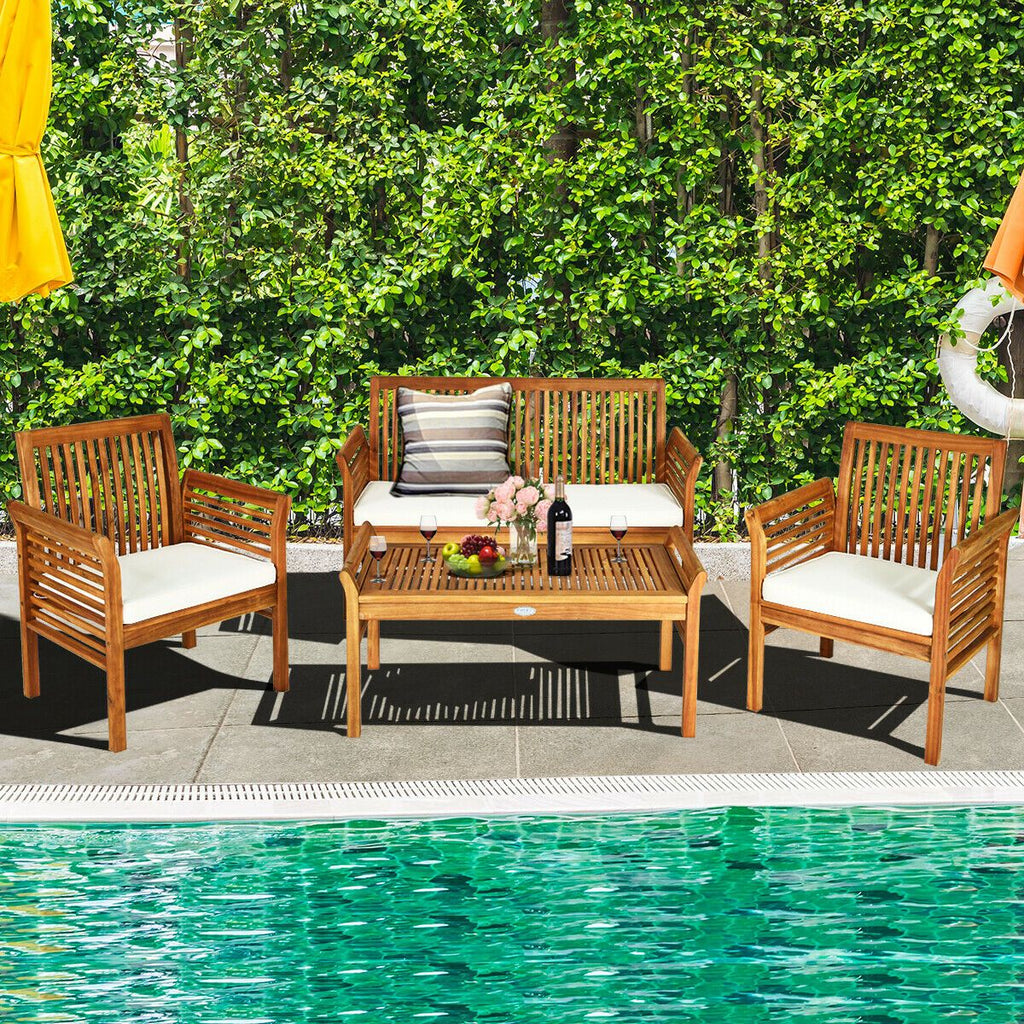 4-Piece Acacia Patio Conversation Set – product view 6 of 11