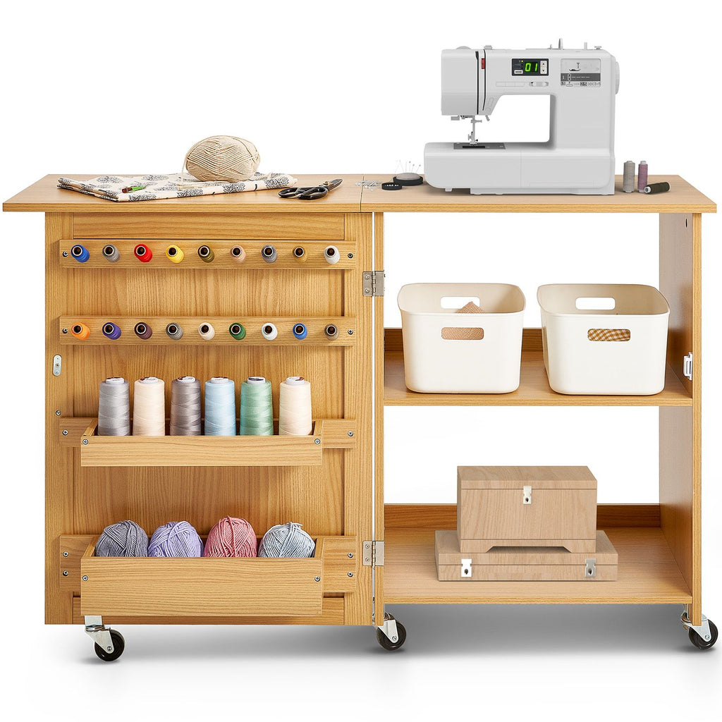 Folding Sewing Table with Storage – product view 9 of 12