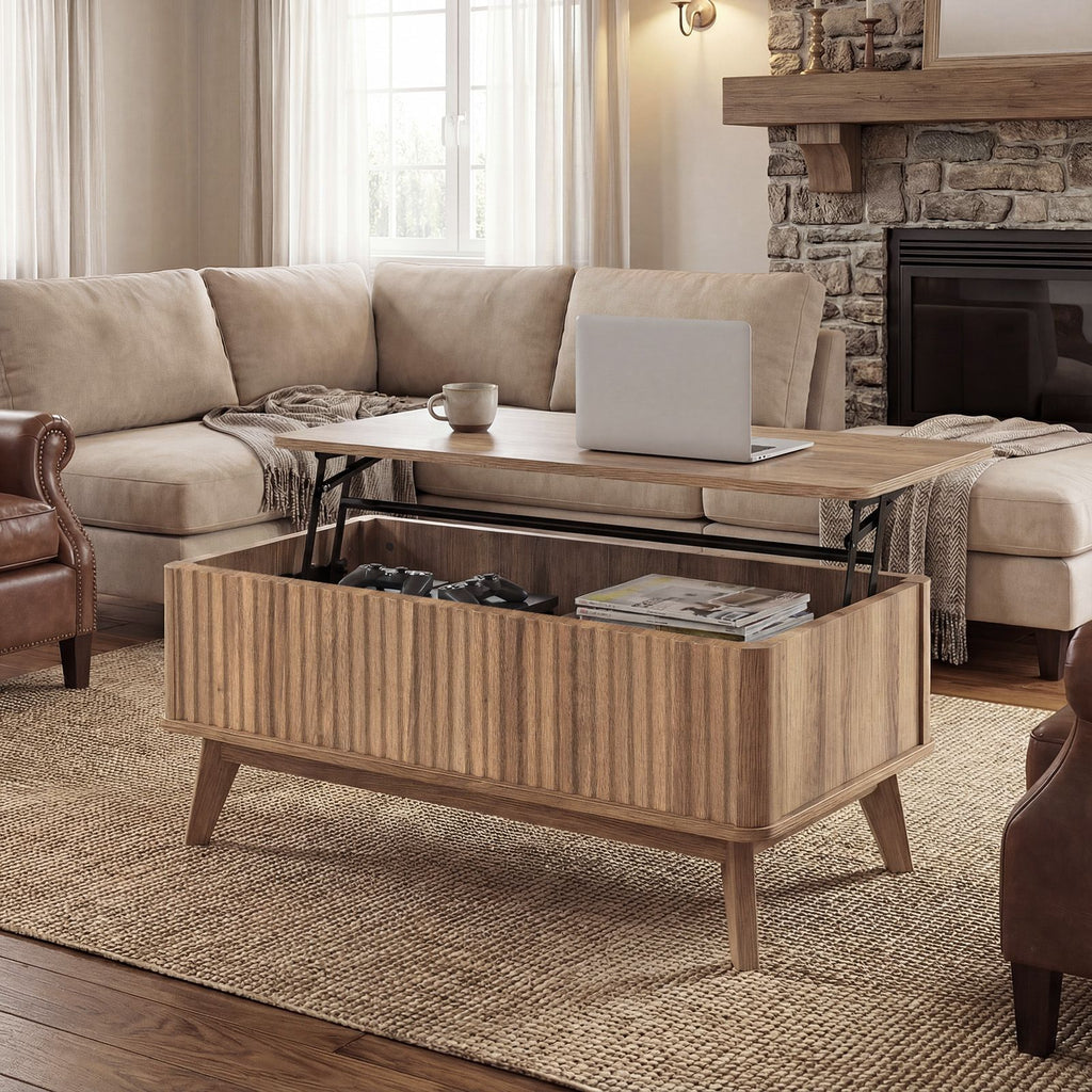 43.5-Inch Fluted Lift-Top Coffee Table – product view 2 of 5