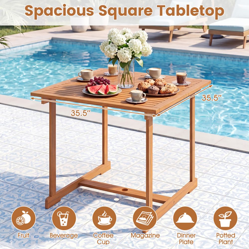 35.5-Inch Acacia Outdoor Dining Table – product view 5 of 7