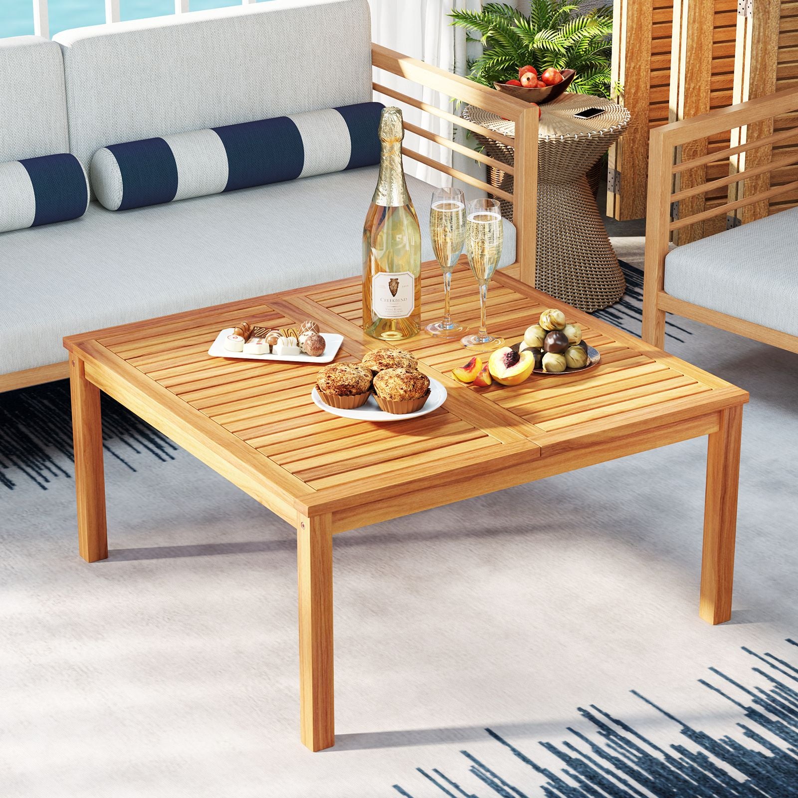 35.5-Inch Acacia Patio Coffee Table – product view 6 of 9