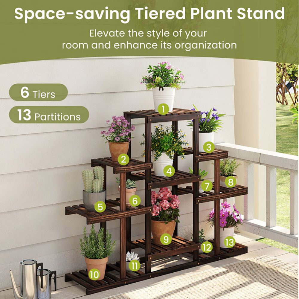 Multi-Tier Corner Wood Plant Stand – product view 6 of 10