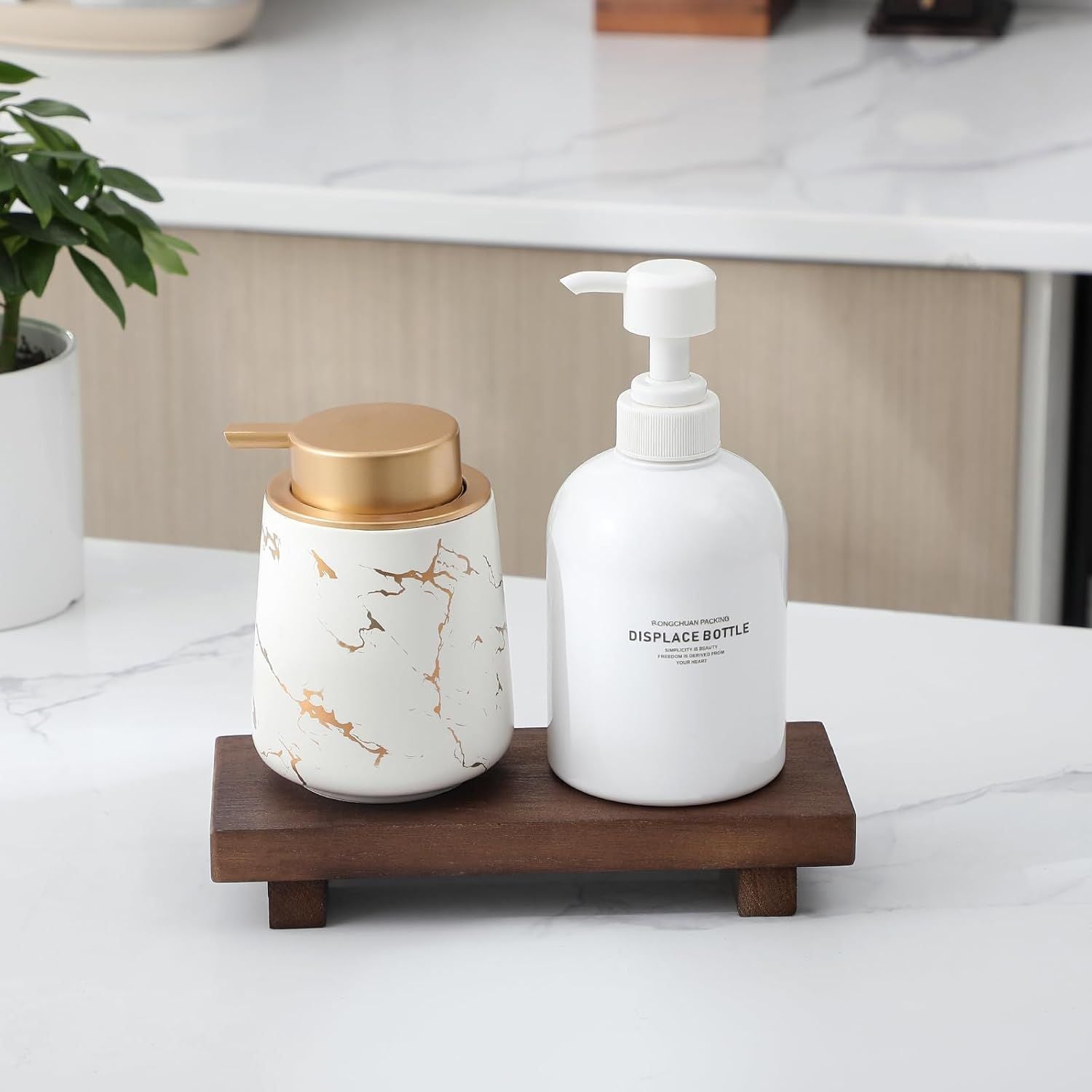 Small Walnut Wood Pedestal Tray – product view 2 of 5
