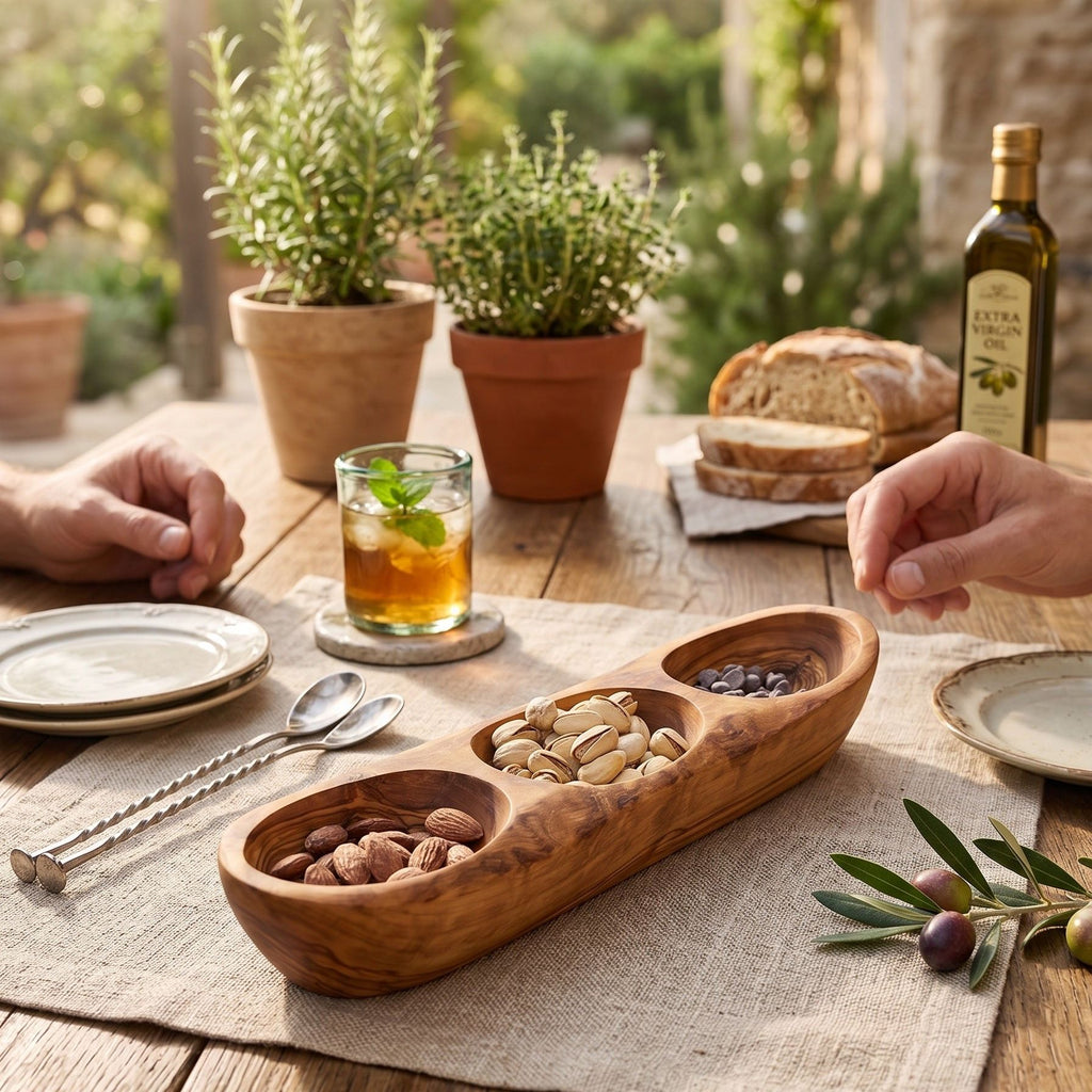 12.7-Inch Olive Wood 3-Compartment Serving Dish – product view 2 of 7