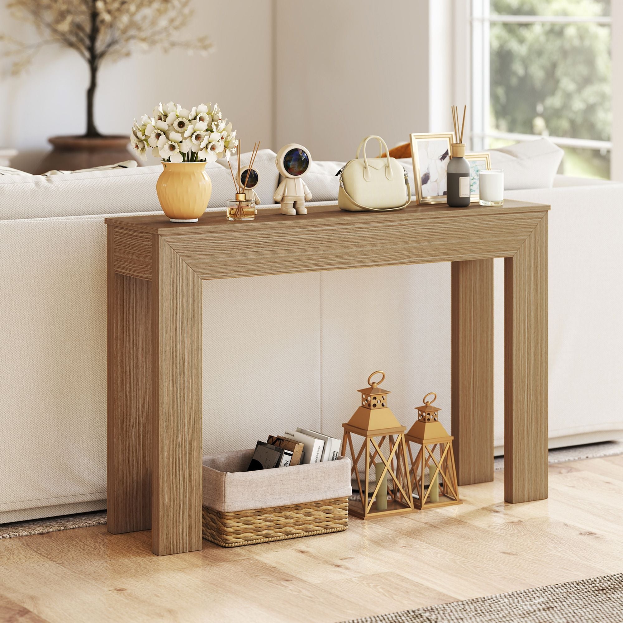 47-Inch Natural Wood Console Table – product view 6 of 7