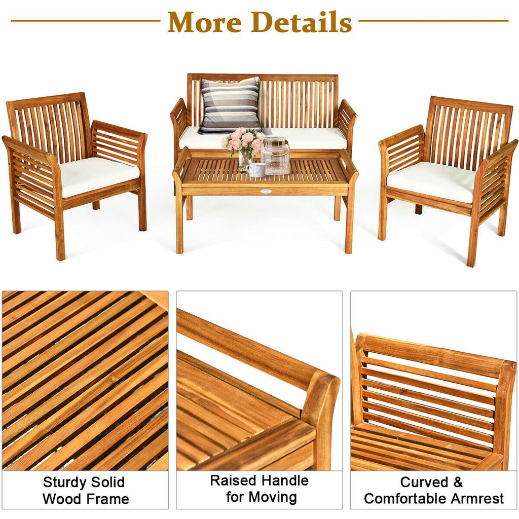 4-Piece Acacia Patio Conversation Set – product view 10 of 11