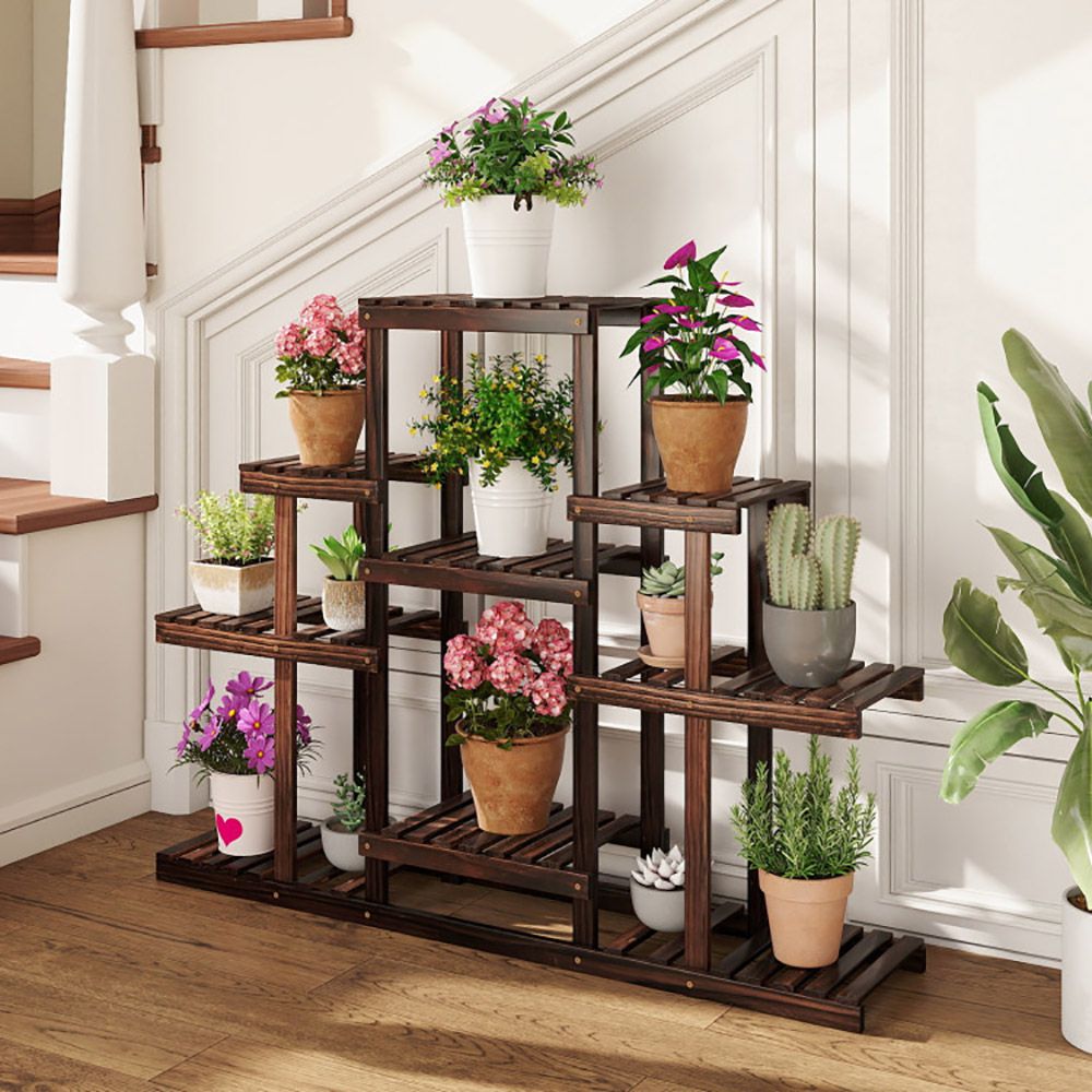 Multi-Tier Corner Wood Plant Stand – product view 3 of 10